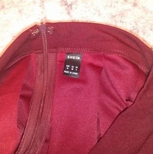 Dark red skater skirt from Shein size medium